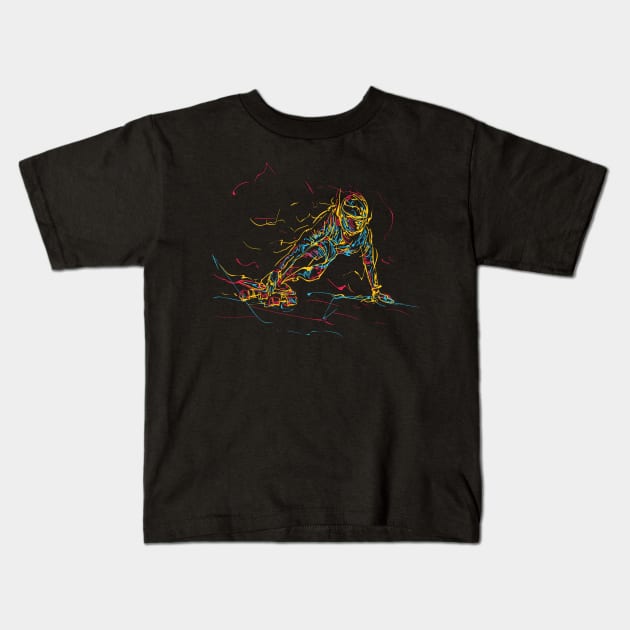 Skateboarder Art Kids T-Shirt by letnothingstopyou